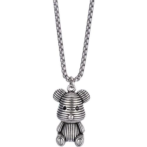 2021 New Exquisite Cute Bear Pendant Necklace Fashion Temperament Simple Necklace