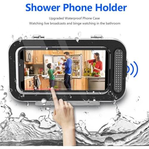 2021 Waterproof Sealed Protective Cover Touch Screen Wall Mount Phone Holder Shower Case Phone