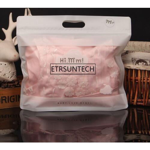 300PCS White Cute Frosted Underwear Bags Translucent Display Window Swimming Trunks Portable Breathable Zipper Bags