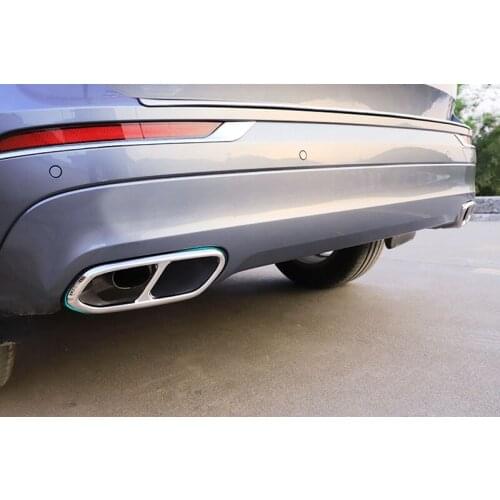 Car Styling Accessories 2PCS Stainless Steel Rear Exhaust Muffler Tail Pipe Cover Decoration Trim For VOLVO XC60 2018