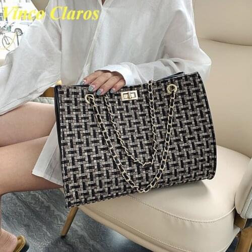 Large Canvas Tote Bag Luxury Brand Handbags Designer Chain Shoulder Bag Crossbody Bags for Women Messenger Bags Big Purses Bolsa