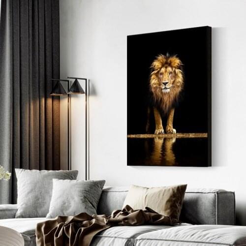Wild Lion Canvas Posters and Prints African Animals Paintings on The Wall Art Pictures for Home Living Room Wall Decor Unframed