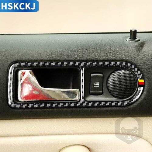 For VW Golf 4 Jetta Bora MK4 R32 GTI 1999-2004 Carbon Fiber Sticker Inner Door Handle Protection Frame Interior Car Accessories