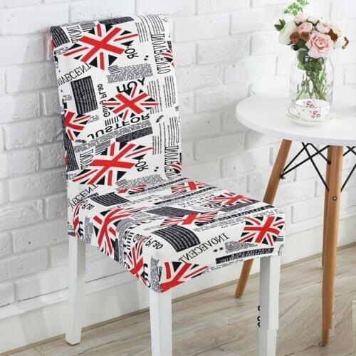 Elastic Jacquard Spandex Dining Chair Seat Cover Printing Office Chair Covers Living Room Kitchen Wedding Hotel Chair Cover