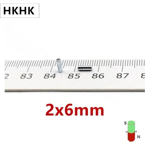 HKHK 100-1000 PCS mini magnet Dia.2x6 mm mm mini magnet encoder 2mm x 6mm strong magnetic standard 2x6 mm