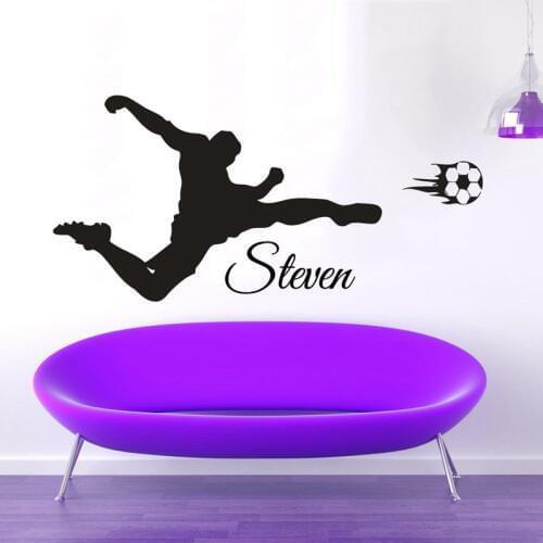 Name Football Player Sticker Sports Decor Helmets Kids Room Decoration Posters Vinyl Soccer Car Decal Wall Decals