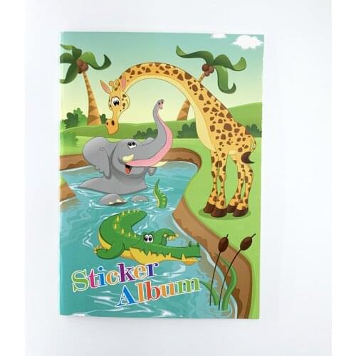 Animal Zoo Stickers Collection Book Children DIY Cartoon Sticker Album Early Learning Cognition Collect Small Notebook