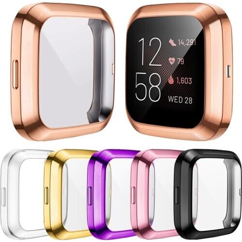 Lightweight TPU Cover for Fitbit Versa 3 2/Sense Watch Case Screen Protector Shell for Versa3 Scratch-resistant Soft Bumper