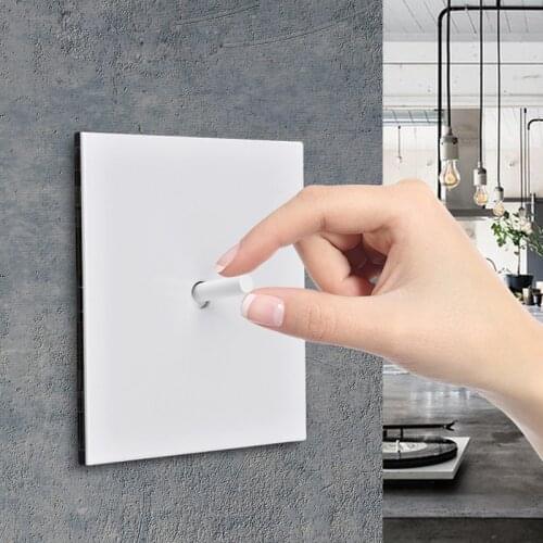 1-4 Gang 2 Way Copper Toggle Switch Modern Type 86 Matte White Metal Household Wall Light Panel Momentary Switch