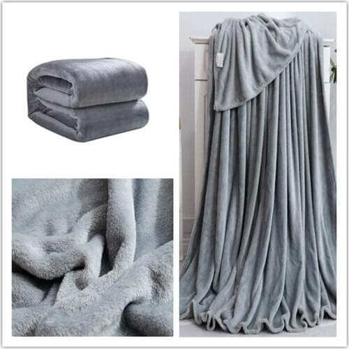 New Solid Soft Living Room Bedroom Air-Conditioning Bed Blanket Sofa Bed Baby Blanket Solid Color Warm Protection Knee