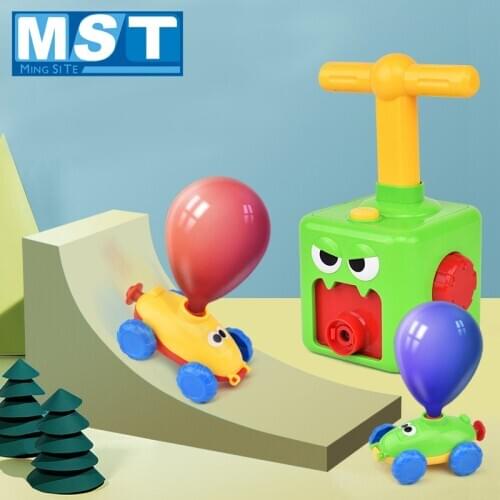 Educational Science Experiment Aerodynamics Power Car For Children Kids Gifts Inertial Powered Balloon Fun Car Toys