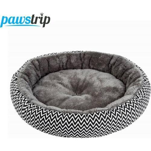 Pawstrip Soft Plush Winter Dog Bed Round Cat Bed Warm Puppy Cushion Chihuahua Teddy Small Dog Bed House Pet Bed For Dogs Cat
