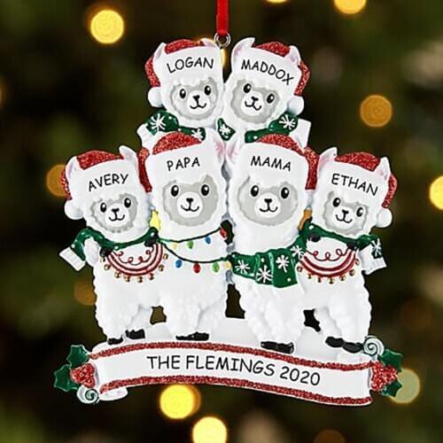 1Pcs Christmas Alpaca Christmas Pendants Ornaments Xmas Tree Hanging Decoration for home New year Decor kids toys