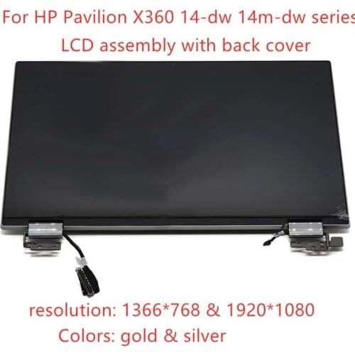 Free shipping 14" LCD Touch Screen Hinge-Full Assembly replacement for HP Pavilion x360 14T-DW 14-DW 14M-DW series laptop