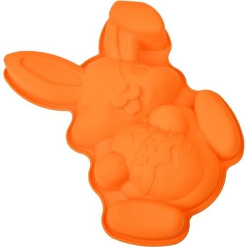 Easter Bunny Random Color Silicone Pastry Mold DIY Bakeware Mousse Cake Pan Tool 87HA