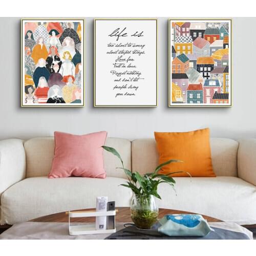 Nordic Niche Original Sitting Metope Adornment Art Poster Warm Girl Room Hangs A Picture of Morandi Canvas Painting Home Decor