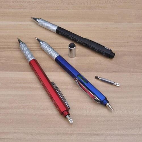 Brand New Screen Stylus Pens Ballpoint Pen Bubble Level Pen Driver Business Ruler Screw Multi-tool Multi-functional Stylus E7P8