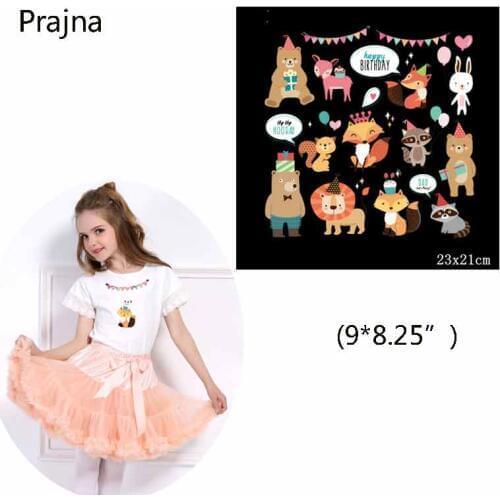 Party Decoration Fox Patch Bear Animal Child Clothing Stickers Thrasher Clothing Handicraft Handmade Iron On T-shirt Dresses D