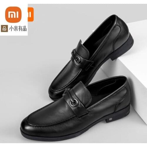 Xiaomi mijia youpin calfskin buckle embellished pumps a pedal non-slip wear-resistant rubber outsole fashionable mens shoes