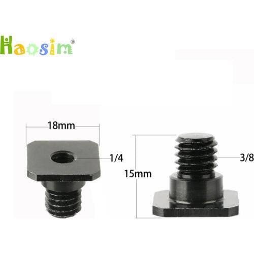 3/8 inch 1/4 inch Black/silver Screw Metal 3/8" to 1/4" Convert Screw Adapter for Tripod & Monopod With Hot Shoe
