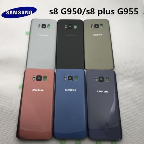 SAMSUNG Back Battery Cover For Samsung Galaxy S8 G950 SM-G950F G950FD S8 Plus S8+ G955 SM-G955F G955FD Back Rear Glass Case