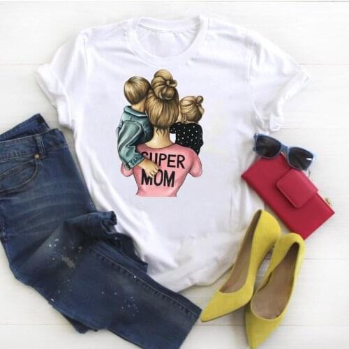 Women Shirt Clothes Super Mom 90s Cartoon Mother Fashion Ladies Graphic Printed Tee Kawaii Womens Top Tshirt Female T-shirt