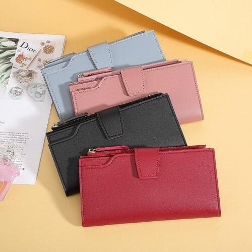 Female Designer Coin Card Purse Black 2021 New Fashion Women Wallet Soft Pu Leather Zipper Wallet Long Womens Clutch Wallet