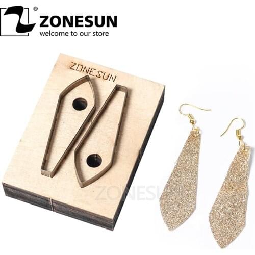 ZONESUN DIY Cutter Leather Earring Cutting Die Rhombus Decoration Earring Template For Die Punching Machine Clicker Knives Die