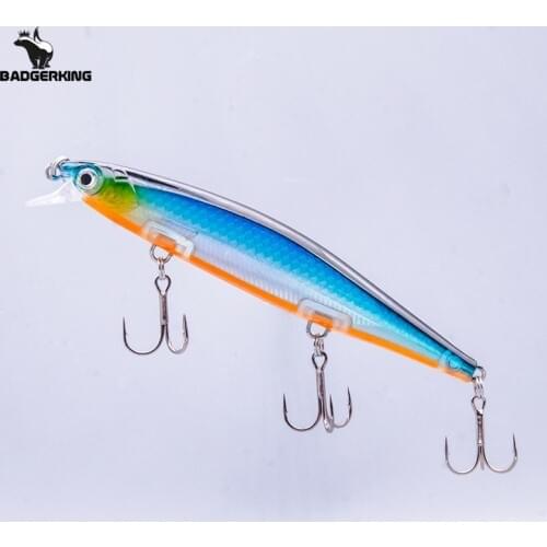13g quality minnow with short lip shallow diving and three treble hook 12.5cm cheap lure with resin protection layer