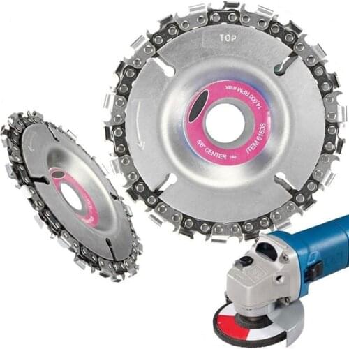 4 Inch Grinder Disc and Chain 22 Tooth Fine Cut Chain Set For 100 115 Angle Grinder 5/8 Inch Center Hole