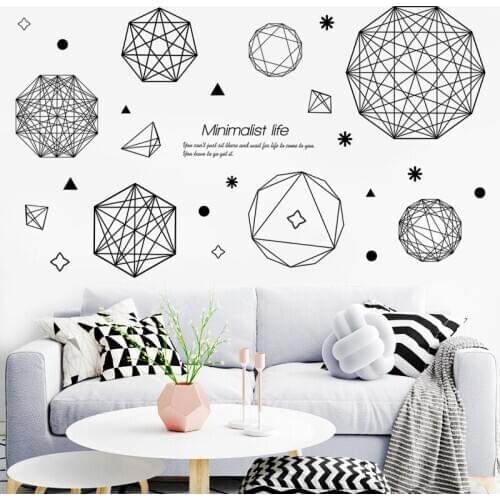 70*122CM Minimalist Life Wall Sticker Creative Geometric Pattern Poster Sofa Backdrop for Living Room Bedroom Wall Decals