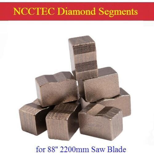 Diamond segments teeth heads for Diameter 88'' inch 2200mm 2.2M granite mine Multi saw blade cutting sandstone 15/20mm Height