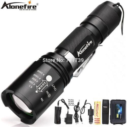 AloneFire BK108 Ultra Bright led Flashlight XML T6 Zoomable Led Waterproof Pocket Torch Lights Tactical flash light