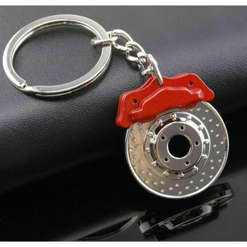 Car Goods Metal Keychain Turbo Gear Hub Pendant With Brake Disc Wheel Hub Key Chain Car Accessories For Friend Creative Gift