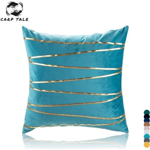 Velvet Cushion Cover Home Decorative Cushions Pressed Gold Pillow Cover Luxury Classical Cushion Cover Sofa Waist Pillowcase