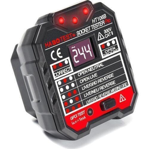 KKmoon KKM5 Digital Display Socket Detector Power Socket Wiring Detection Wall Plug Breaker Finder RCD Test Socket Tester