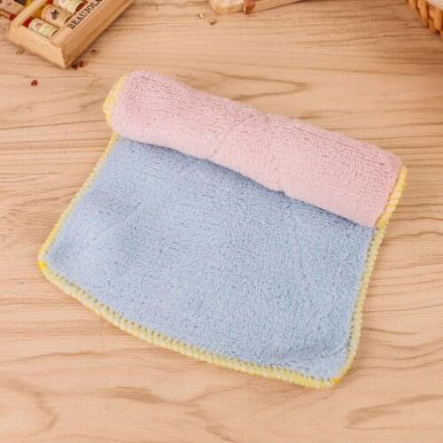 Fine Fiber Double-sided Absorbent Lint-free Rag Kitchen Cleaning Thickening Scouring Pad Soft and Water-absorbing Fine Fiber