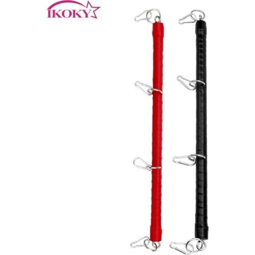 IKOKY Erotic Toy Metal Cuffs Fetish Restraints Adjustable Spreader Bar Bondage Set Unisex Hand Ankle Shackles Sex Toy