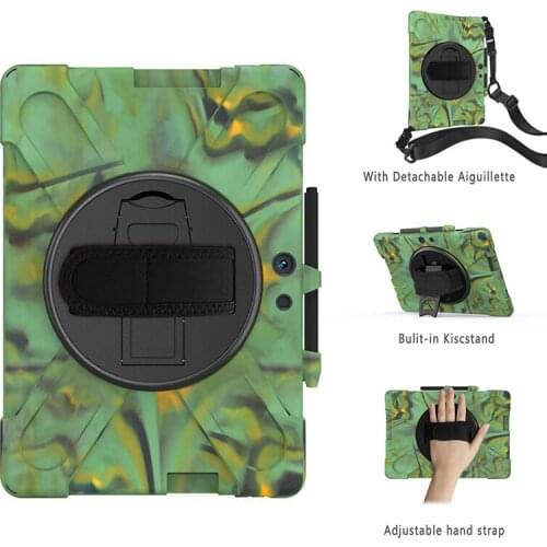 For Microsoft Surface Pro X Hybrid case silicone drop resistance cover ProX stand holder with pen slot hand shoulder strap