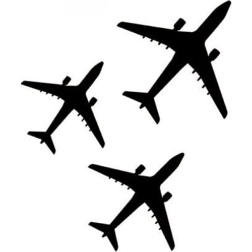 Personality Three Planes Plane Creative Decals High Quality Car Decoration Decals Personality Pvc Waterproof Decals Black/white