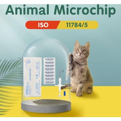 ISENVO Animal Microchip Syringe 1.4x8/2.12x12/1.25x7mm Size FDX-B ICAR number ISO11784/5 RFID Implant Chip Syringe For Pet Dog