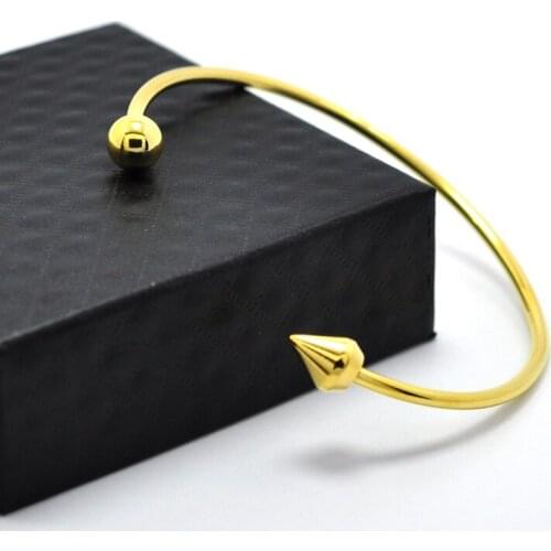 Conical Arrow Stainless Steel Bracelet For Women Jewelry Rose Gold Color Cone Nail Cuff Bracelet & Bangle Pulseiras Gift