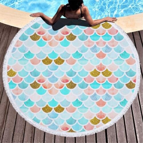 Round Beach Towel Microfiber Beach Towel Beach Mat Beach Blanket Cover Travel Quick-dry Beach Towel Microfiber Gym Towel