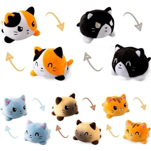 Hot Cute Cat Alpaca Plush Doll Reversible Stuffed Plush Toy Soft Double-sided Flip Sea Lions Doll kids toys Home Decoration