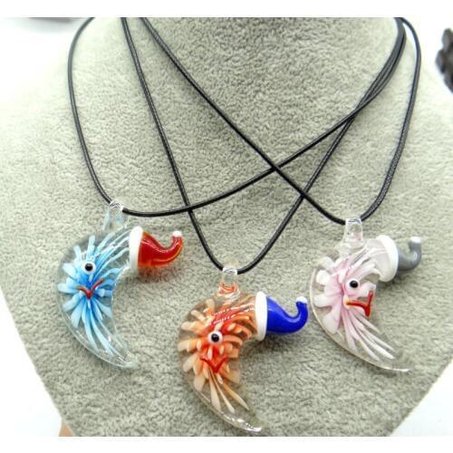 Fashion Quartz crystal Multi-Color Coloured Glaze Glass loose charm Pendant Jewelry making necklace Accessories wholesale A6