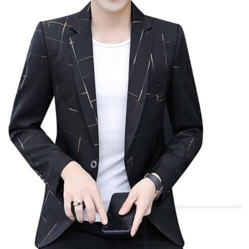 Mens Blazer Jacket Youth Blazer Suit Jacket Slim Fit Blazers Coat Business Casual Overcoat