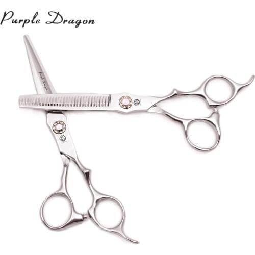 Pet Scissors Set 6" Purple Dragon Japan 440C Dog Straight Shears Dog Thinning Scissors Pet Grooming Scissors High Quality Z9024