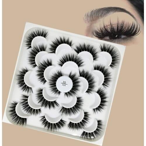 YioWio Wholesale 10 Pairs Maquillage Artificial Mink 3d Silk Lashes Bulk Natural False Ciliary Eyelashes Book For Beauty Salon