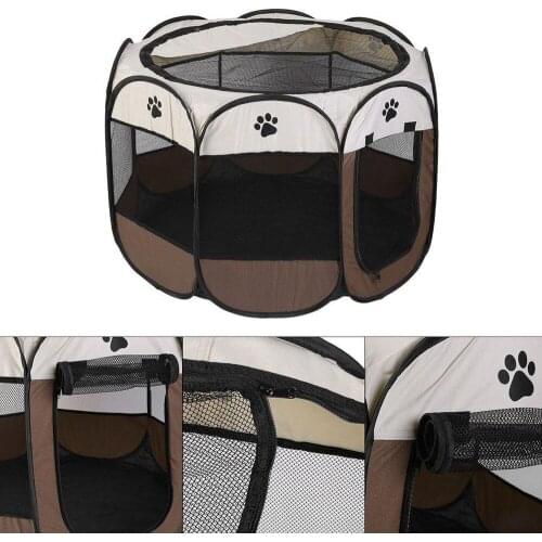 Puppy Kennel Portable Folding Pet tent Dog House Cage Dog Cat Tent Playpen Easy Operation Octagonal Fence outdoor supplies