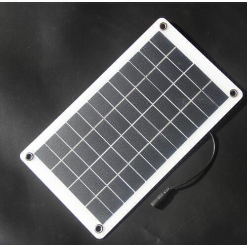 BUHESHUI 8W 12V Solar Panel Transparent Semi-flexible Solar Battery Charger Outdoor Connector DC5521 Clips Adapter